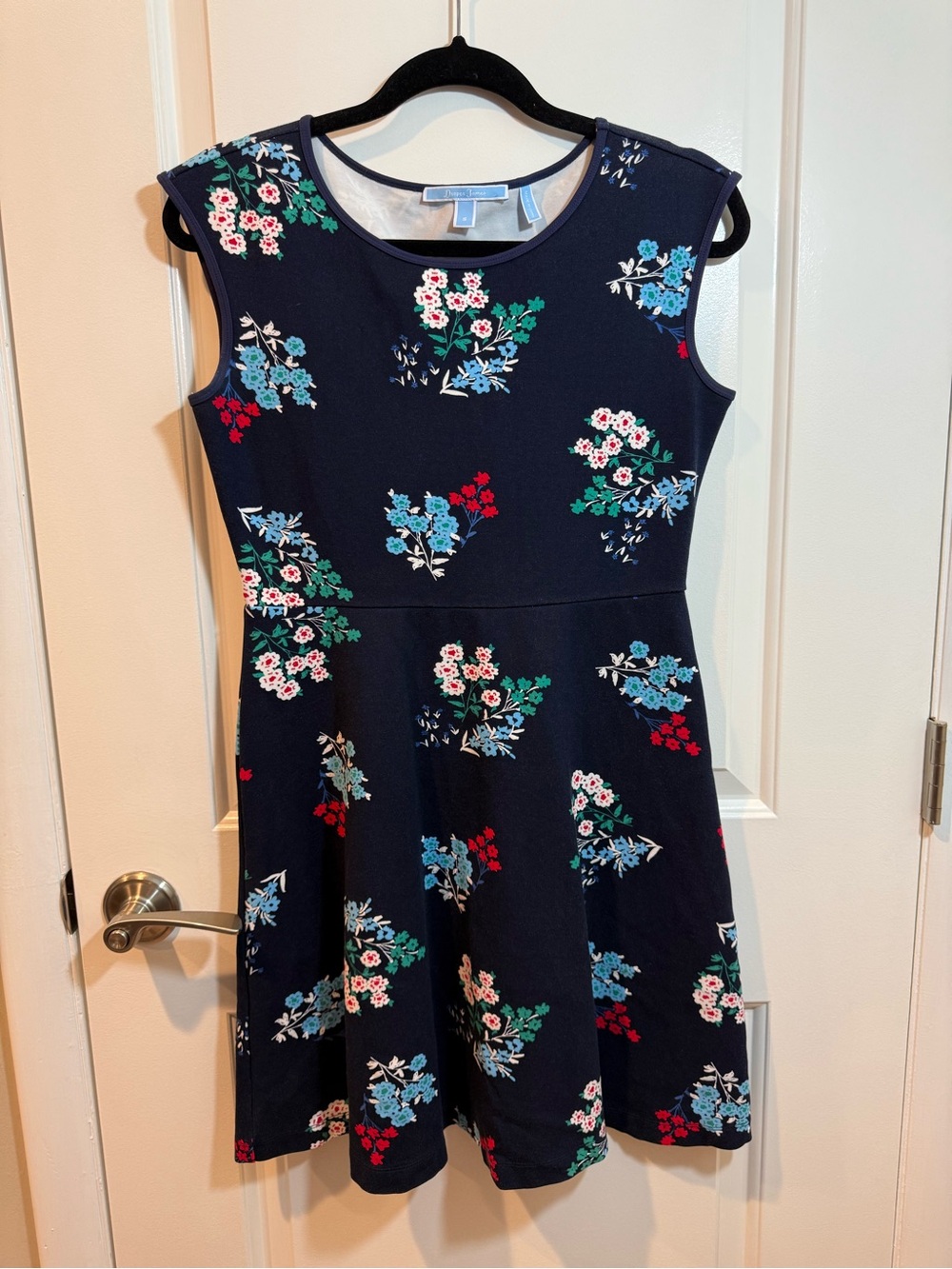 Draper James Navy Floral Fit-and-Flare Dress